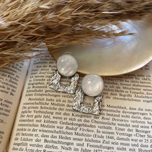 White Stone Earrings - Image 2