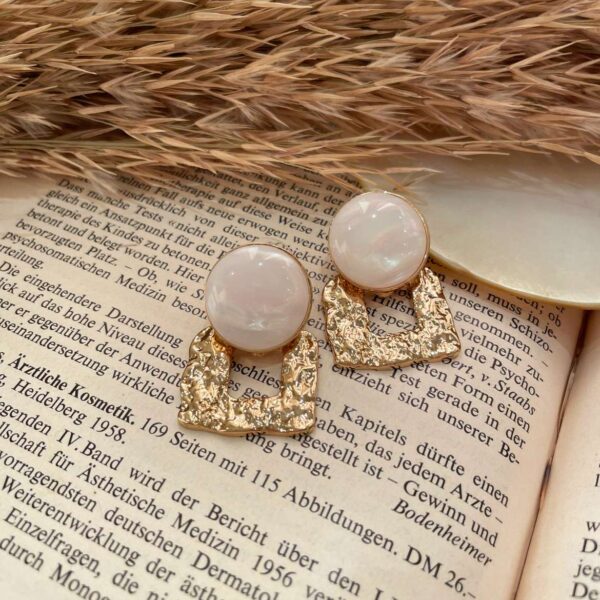 White Stone Earrings